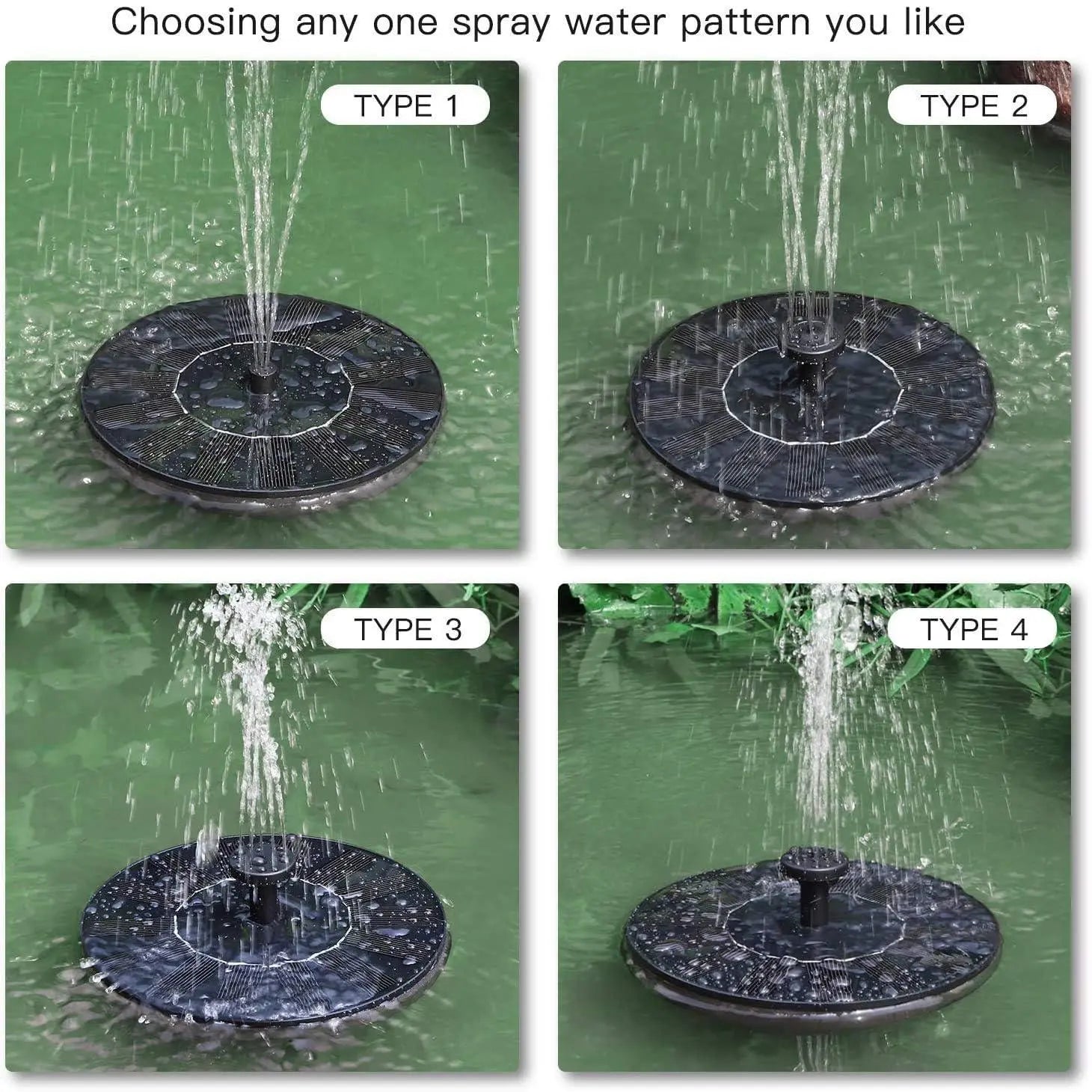 Fountain Solar Power Floating Water Pump for Pool Pond Garden and Patio Plants Round 7V 1.4W (Black) r3fvcs-m6