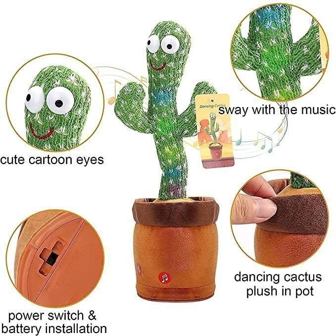 🌵🎶 LED Musical Dancing &amp; Mimicry Cactus Toy r3fvcs-m6