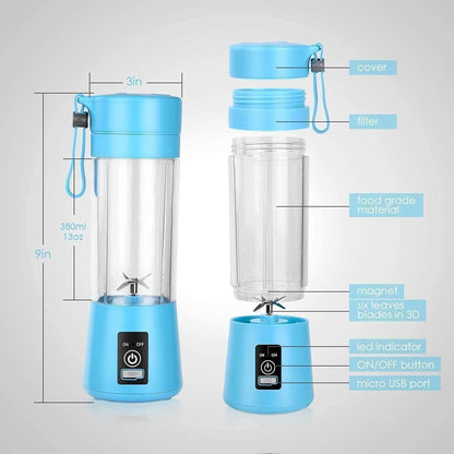 Portable Electric 6 Blade USB Juice Maker (380 ml) r3fvcs-m6