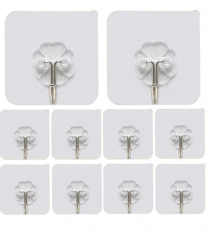 Hooks-Transparent Self Adhesive Hooks Hanger(Pack of 12) r3fvcs-m6