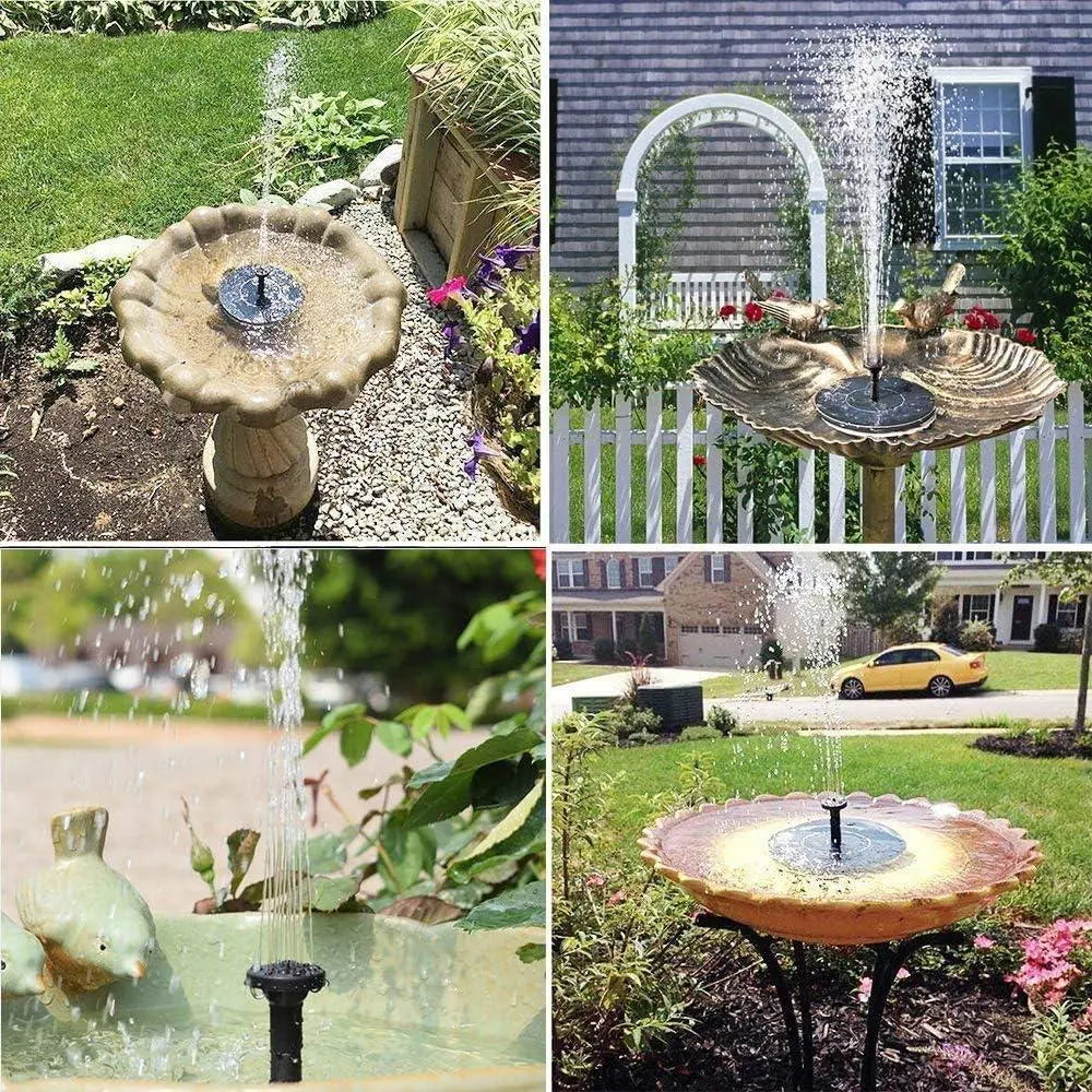Fountain Solar Power Floating Water Pump for Pool Pond Garden and Patio Plants Round 7V 1.4W (Black) r3fvcs-m6