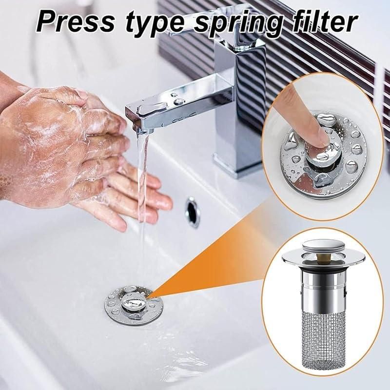 Sink Hair Filter, Removable Stainless Steel Drain Stopper Plug r3fvcs-m6