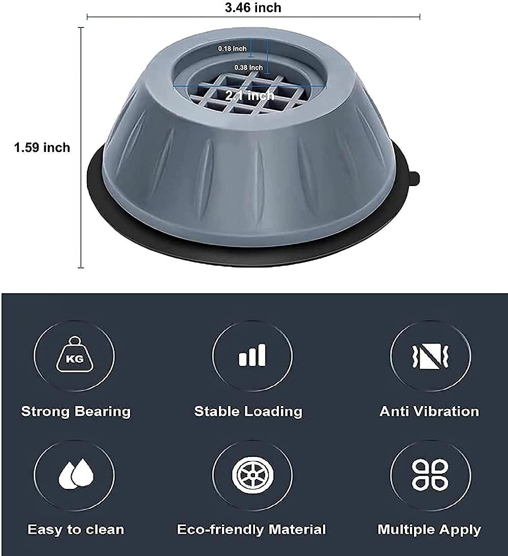 Anti Vibration Pad-Anti-vibration Pads For Washing Machine - 4 Pcs Shock Proof Feet For Washer ? Dryer, Great For Home, Laundry Room, Kitchen, Washer, Dryer, Table, Chair, Sofa, Bed (4 Units) r3fvcs-m6