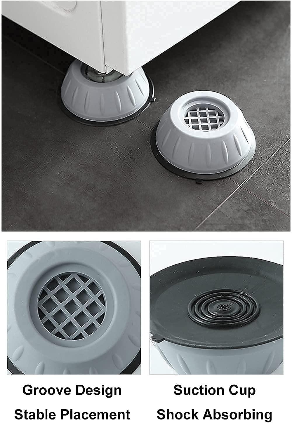 Anti Vibration Pad-Anti-vibration Pads For Washing Machine - 4 Pcs Shock Proof Feet For Washer ? Dryer, Great For Home, Laundry Room, Kitchen, Washer, Dryer, Table, Chair, Sofa, Bed (4 Units) r3fvcs-m6