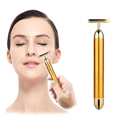 24K Gold Energy Beauty Bar Electric Facial Massage Roller r3fvcs-m6