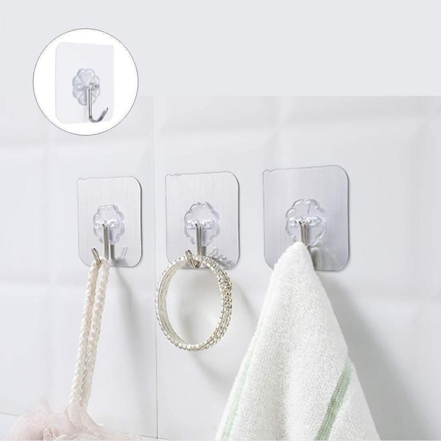 Hooks-Transparent Self Adhesive Hooks Hanger(Pack of 12) r3fvcs-m6
