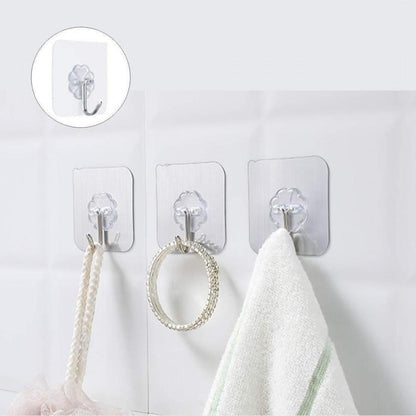 Hooks-Transparent Self Adhesive Hooks Hanger(Pack of 12) r3fvcs-m6