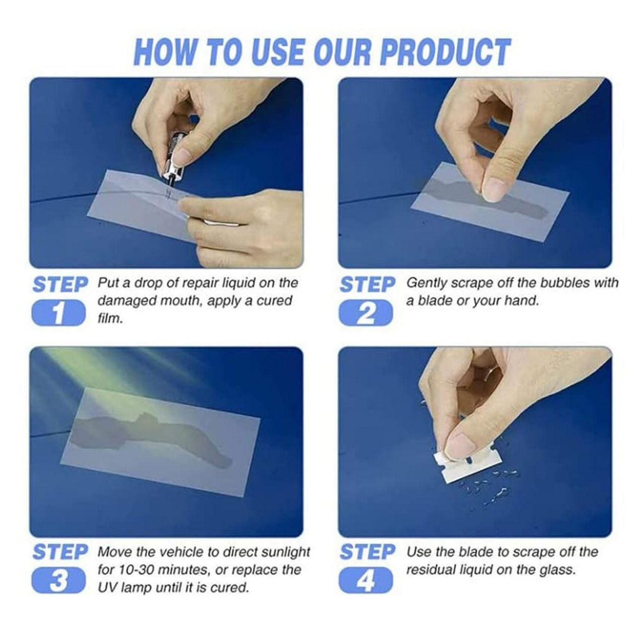 Windshield Glass Repair Kit (Pack of 1) – Fix Cracks &amp; Chips Like a Pro! r3fvcs-m6