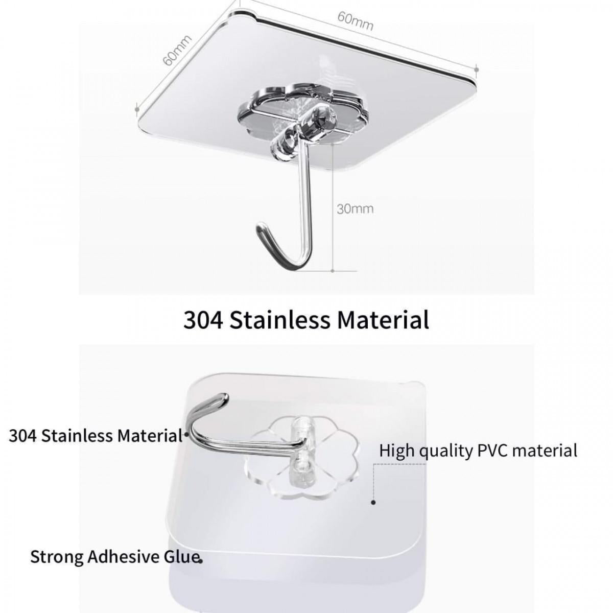 Hooks-Transparent Self Adhesive Hooks Hanger(Pack of 12) r3fvcs-m6