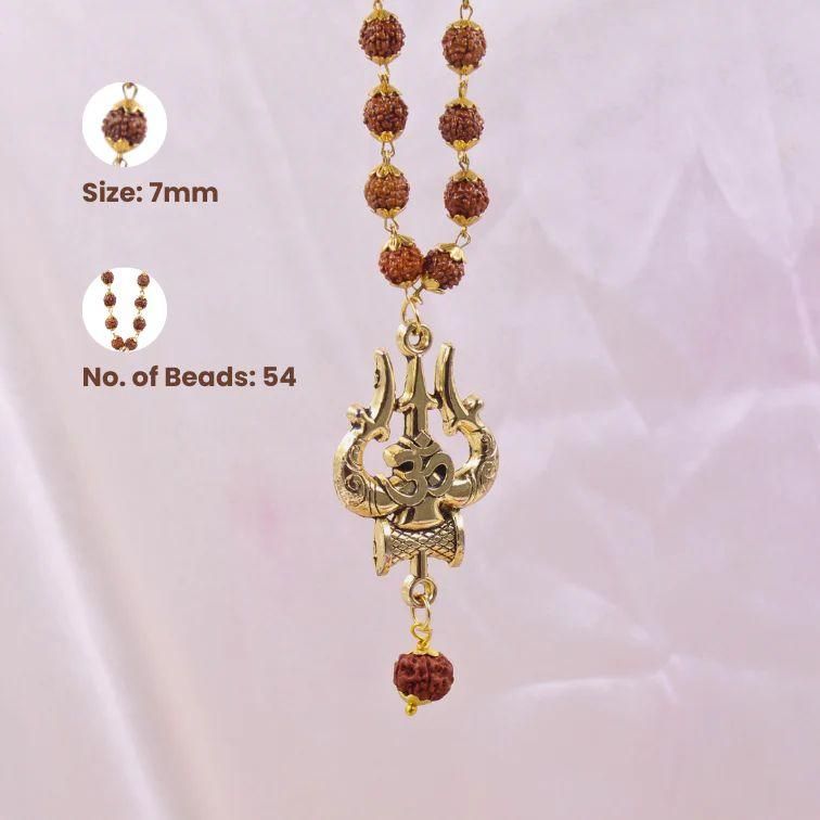 Panchmukhi Rudraksha OM Shiva Trishool Mala r3fvcs-m6