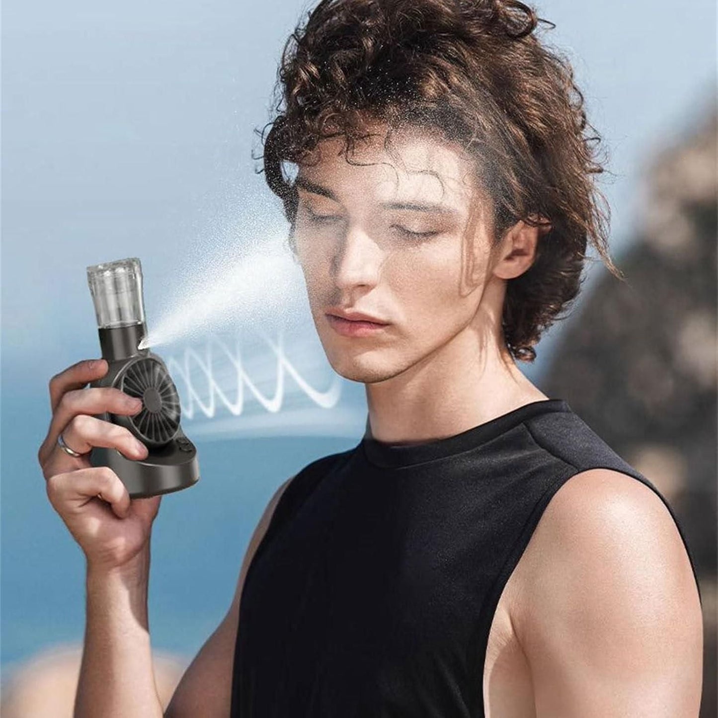 Portable Rechargeable Handheld Spray Cooling Fan r3fvcs-m6