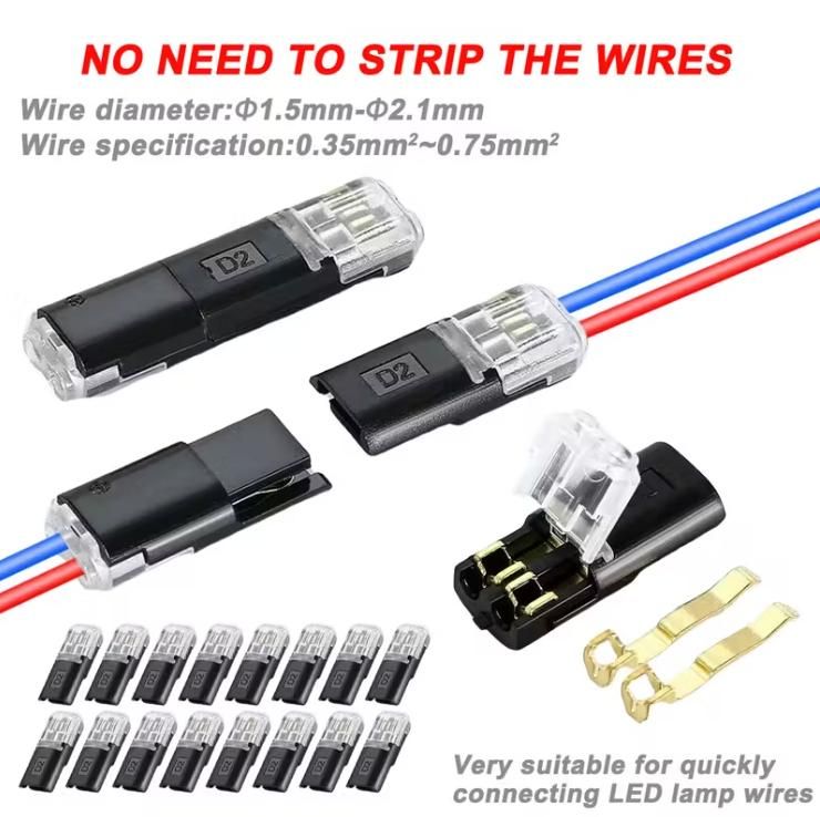 10 Pcs Waterproof 2-Pin Cable Connector r3fvcs-m6