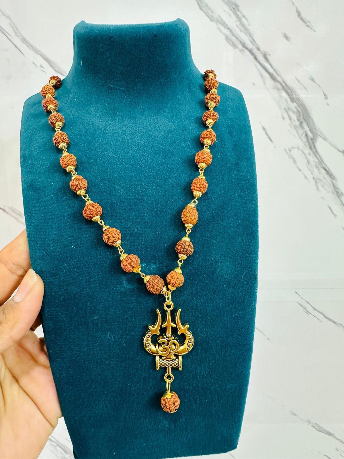 Panchmukhi Rudraksha OM Shiva Trishool Mala r3fvcs-m6