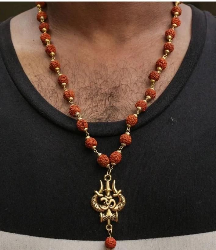 Panchmukhi Rudraksha OM Shiva Trishool Mala r3fvcs-m6