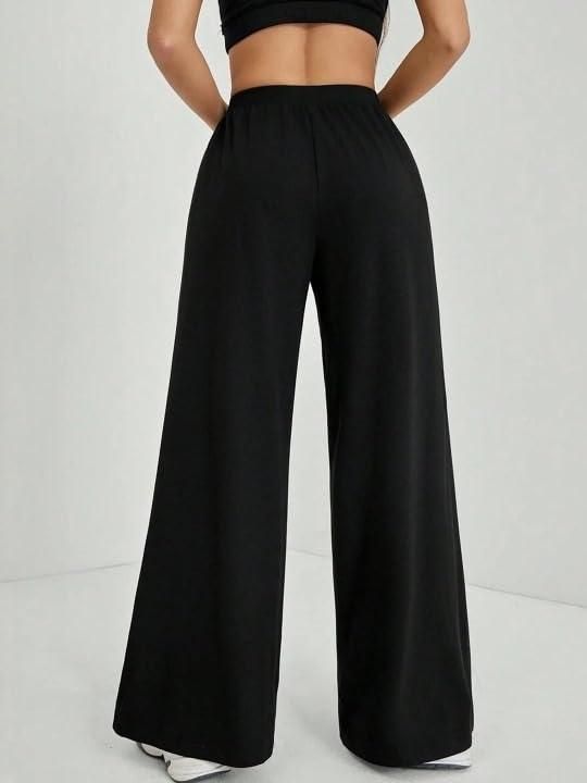 Women's Casual Black Straight Fit Pants r3fvcs-m6