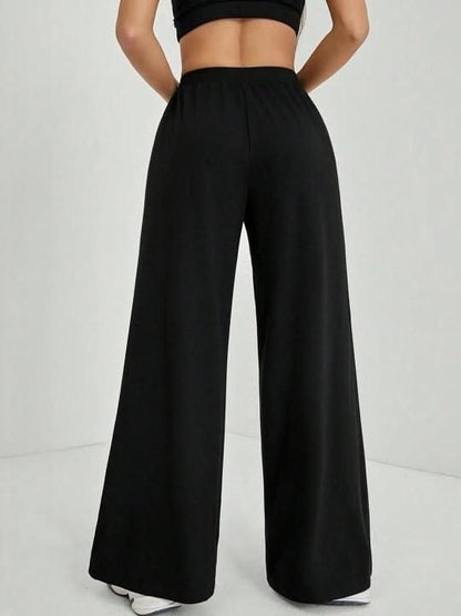 Women's Casual Black Straight Fit Pants r3fvcs-m6