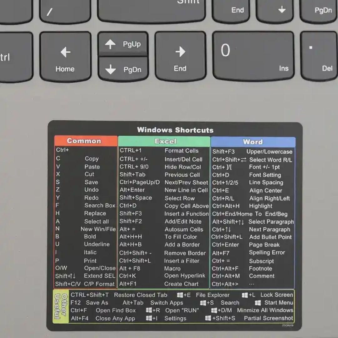Reusable Keyboard Shortcut Stickers for Windows r3fvcs-m6