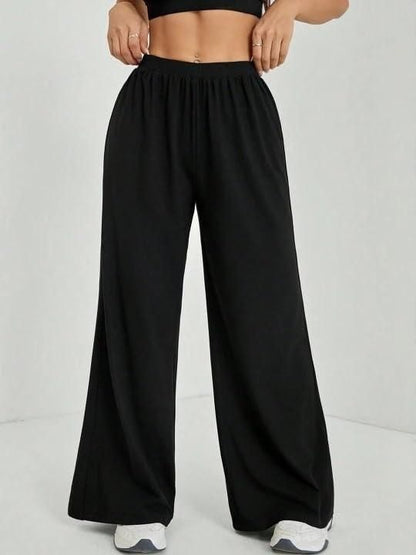 Women's Casual Black Straight Fit Pants r3fvcs-m6