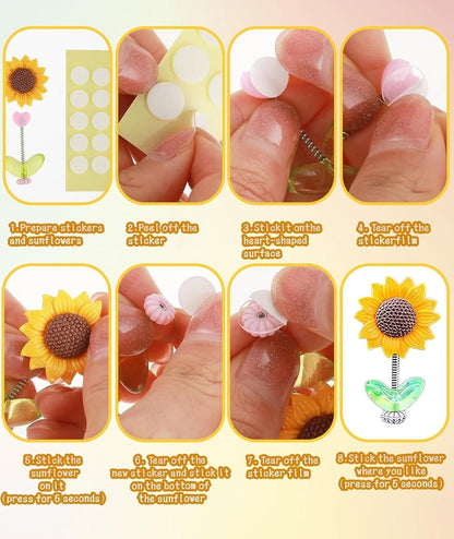 Swinging Sun Flower Dashboard Decor For Car (Pack of 5) r3fvcs-m6