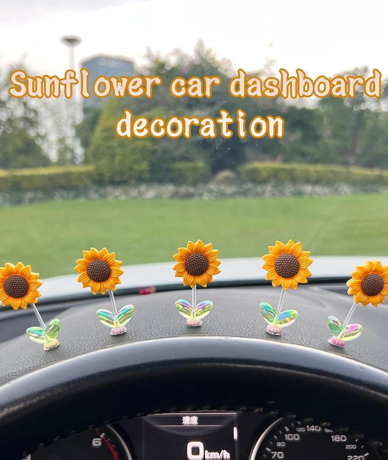 Swinging Sun Flower Dashboard Decor For Car (Pack of 5) r3fvcs-m6