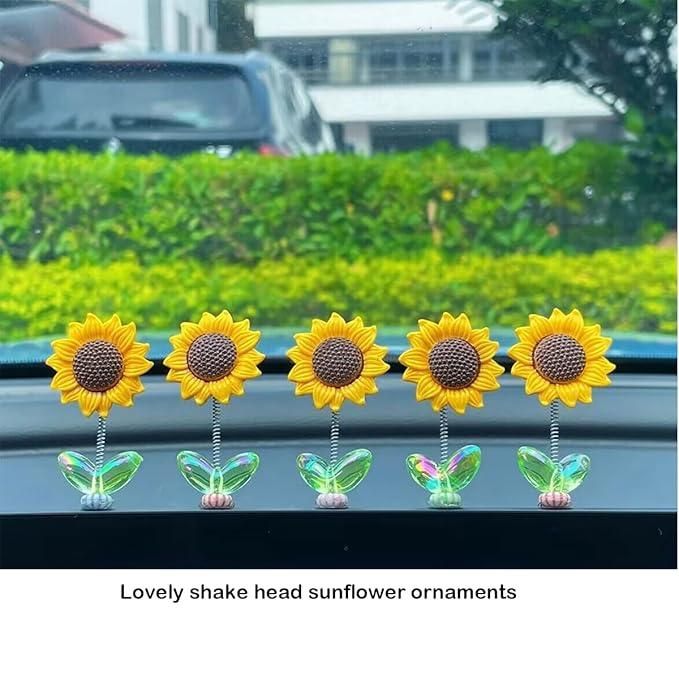 Swinging Sun Flower Dashboard Decor For Car (Pack of 5) r3fvcs-m6