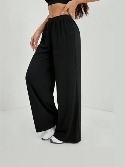 Women's Casual Black Straight Fit Pants r3fvcs-m6