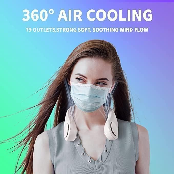 Portable Neck Fan Rechargeable – 360° Personal Cooling Fan for Summer Travel & Office r3fvcs-m6